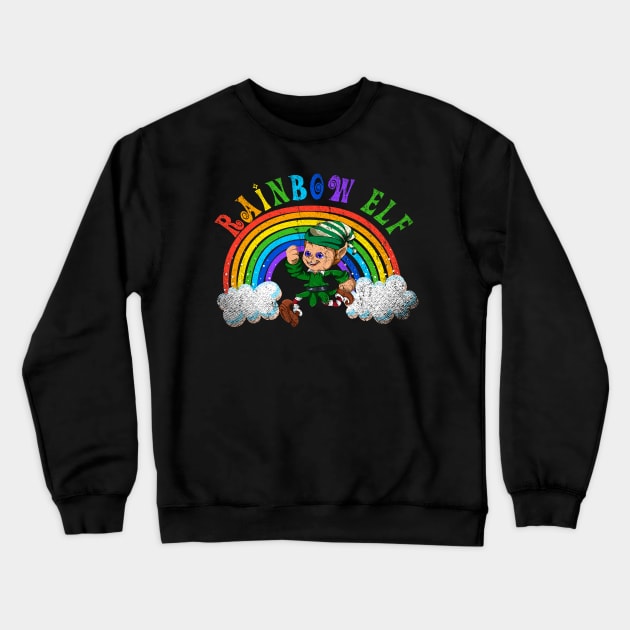 LGBT Rainbow Elf Funny Christmas Xmas Crewneck Sweatshirt by ShirtsShirtsndmoreShirts